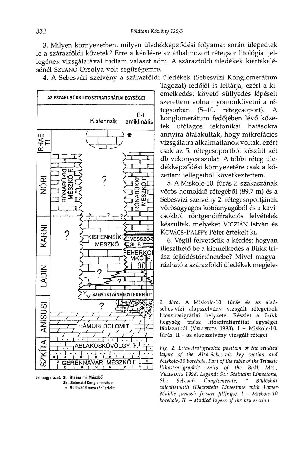 332 Földtani Közlöny 129/3 3. Milyen környezetben, milyen üledékképződési folyamat során ülepedtek le a szárazföldi kőzetek?