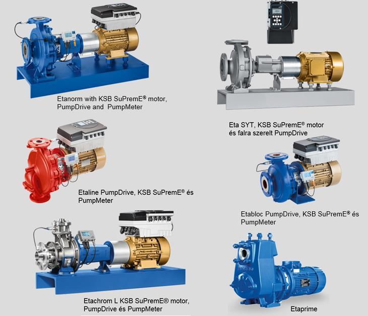 Eta szivattyúcsalád számtalan alkalmazásra Norm, blokk, és inline szivattyúk széles méretés