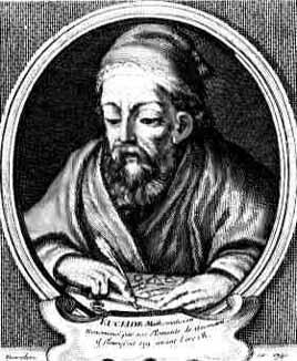 Euklidész (i.e.?325-?265) 1557-es kiadás Matematikai, deduktív munkák de kérdéses, hogy az axiómák igazak, vagy csak feltevések (matematikában ez a kérdés a 19.