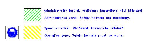 Fejvédő sisak vagy védősapka használata a ZÖLD ZÓNA - n kívüli épületekben és