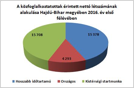 II/8. Közfoglalkoztatás A közfoglalkoztatás keretén belül az érintett nettó létszám 9 2016. év első félévében 29.998 fő volt a megyében, amely 2015. év első félévéhez képest 5,2%-kal alacsonyabb.