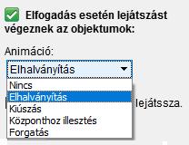 A behúzott objektumok visszaugranak majd a helyükre és megjelenik a jobb alsó sarkukban egy, a besorolásuknak