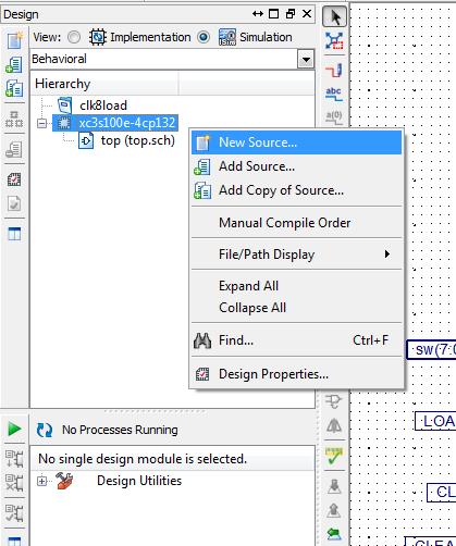 3. Tesztfájl Az elkészült projekthez szimulációs fájlt a Design/Simulation ablakban, az Add New