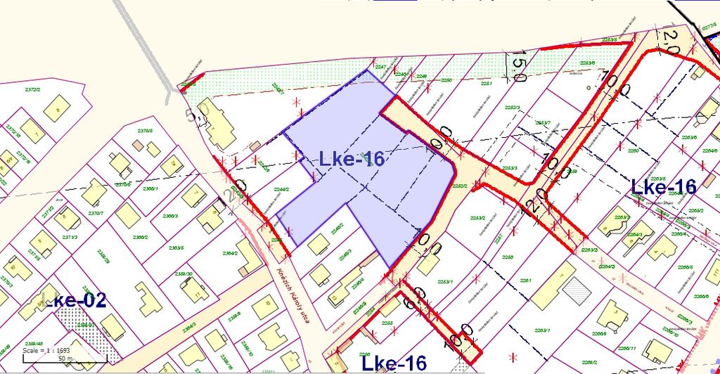 követelmények a 2252/2 helyrajzi számú és a 2246/5 helyrajzi számú ingatlanok teljes területén szükségessé teszik azok teljes kiépítését.