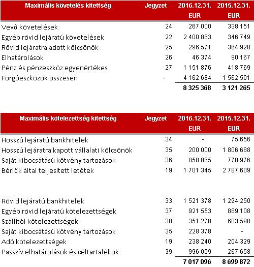 47 Konszolidált Pénzügyi Kimutatások 2016. december 31.