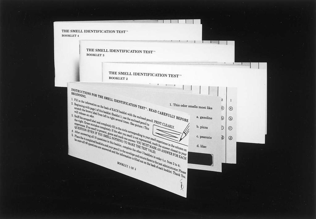 Figure 2 Picture of the University of Pennsylvania Smell Identification Test, the most widely used quantitive test for evaluating smell