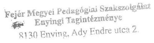 7. SZÁMÚ MELLÉKLET AZ ENYINGI TAGINTÉZMÉNY SZERVEZETÉRE ÉS MŰKÖDÉSÉRE VONATKOZÓ KÜLÖN SZABÁLYOK 1.