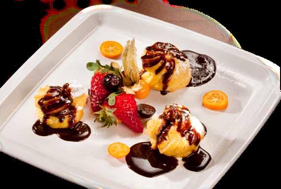 Chestnut tiramisu with fruit ragout