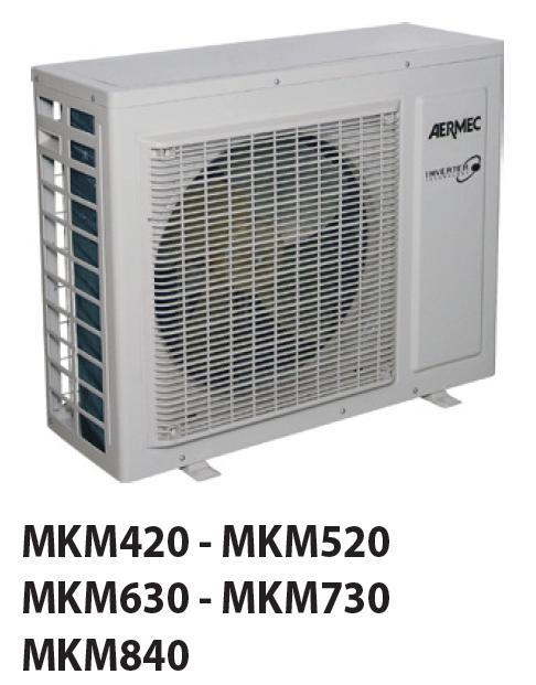 MKM Multisplit R410a Inverteres hőszivattyús multisplit, az adott beltéri egységek szerint tetszőlegesen kombinálható MKM420 + MKM520 + MKM630 + MKM730 + MKM840 + MKM1040 MKM1250 2,1-4,4 2,1-5,8