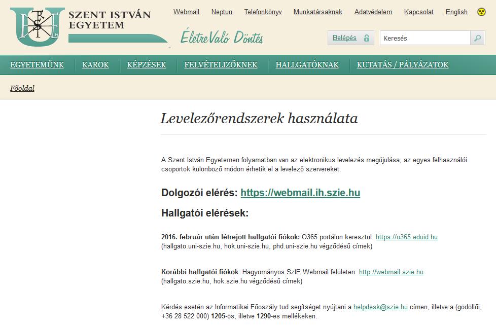 1.1. Egyetemi e-mail cím A rendszerbe az egyetemi e-mail cím kerül beállításra, mely a profil adatai között is megjelenik.