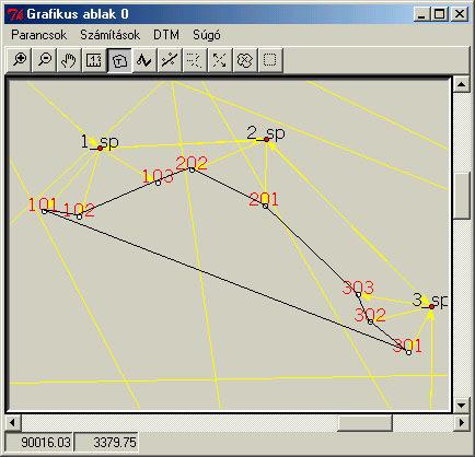2010.05.19 22:26 - Terület számítás Pontszám y x Hossz 101 89817.597 3124.366 102 89888.172 3112.676 71.536 103 90043.330 3181.369 169.685 202 90112.939 3206.379 73.966 201 90257.645 3134.410 161.