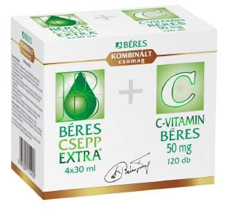 tabletta, kombinált csomag 4 x 30 ml + 120 db tabletta A Béres Csepp Extra komplex