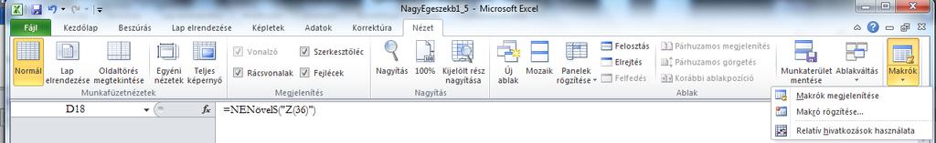 után illesszünk be egy kódmodult (Insert / Module menü)! Így létrejön a Module1 kódmodul, ahova kell majd írnunk a saját függvényeinket és eljárásainkat.