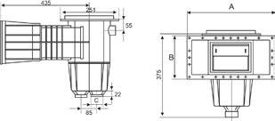 014104 C Szkimmer WP fóliás WIDE 6/4"BM / D50 27 953 35 500 014105 C Szkimmer WP nyakmagasító 3