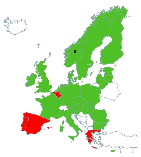 Vízgyűjtő-gazdálkodási tervek (2012 novemberi állapot) Zöld: elfogadott VGT terv Piros: PP