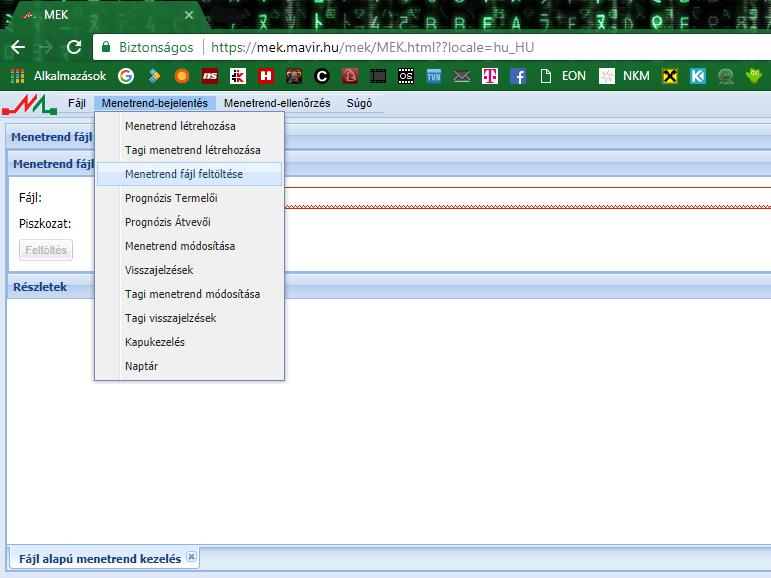 11 KÁT ID menetrend-bejelentés fájl feltöltéssel https://mek.mavir.