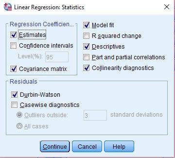 Durbin-Watson próba - SPSS Analyze