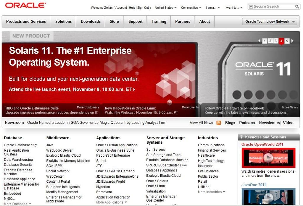Announcing Solaris 11 launch holnap ORACLE PRODUCT LOGO