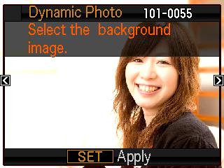 Dynamic Photo kép létrehozása Digitális fényképezőgépe belső memóriájában számos gyárilag betöltött tárgy található ( beépített tárgyak ).