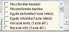 ábra A képernyő felső részén különböző szűrési feltételek segítik a pénztárbizonylat