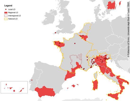 Tájobszervatóriumok Európában Országos: Franciaország Belgium Hollandia Olaszország A