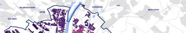 kiegészülő térkép már a külső kerületekben is jelöl intézményeket, de Budapest déli kerületei