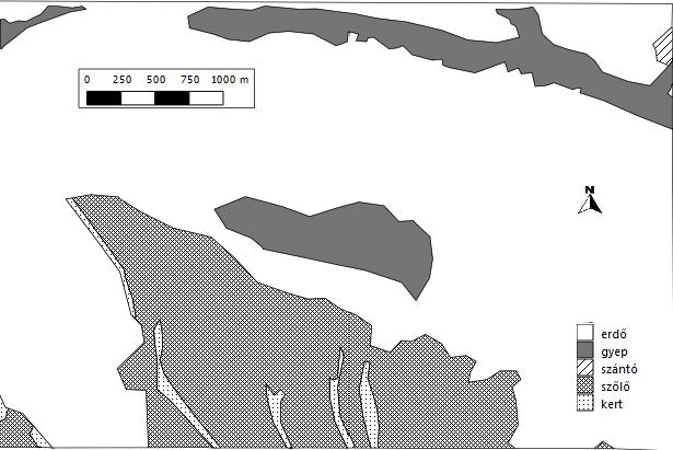 A Naszály hegy környéki gyepek tájtörténete 207 3. ábra A második katonai felmérés alapján készített térképvázlat (A digitális térképvázlatot készítette: Fehér Zsófia) Figure 3.