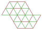 Rekurzió Kettős spirál háromszögekből Zöld egyenlő oldalú