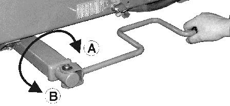 elgurulás ellen. A rögzítőfék működtetése a forgatókar tekerésével az orsón és a fékkötélen keresztül történik.