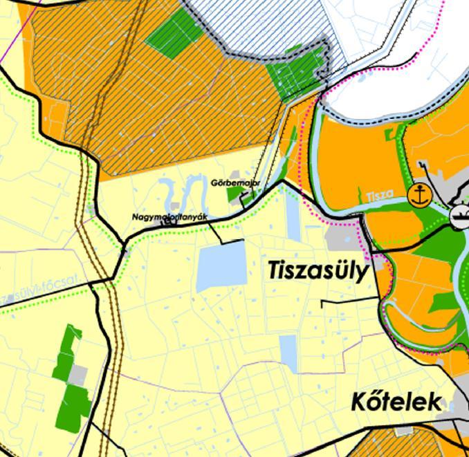 A Megyei Területrendezési Tervben (MTrT) Tiszasüly közigazgatási területe erdőgazdálkodási-, mezőgazdasági-, vegyes-, vízgazdálkodási- és hagyományosan vidéki települési térségbe lett besorolva az