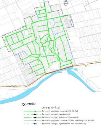 A települési elosztóhálózat döntően azbesztcement nyomócsövekből készült, 24 km hosszú, részben körvezetékes és ágvezetékes hálózat.