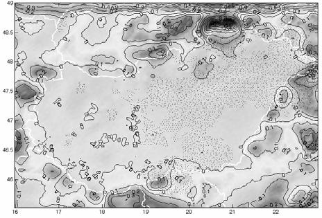 geoid height difference (m) 0.06 0.04 0.02 0-0.02-0.04 Fit of HGTUB2007 at 94 OGPSH points std : ±0.021 m Fig.