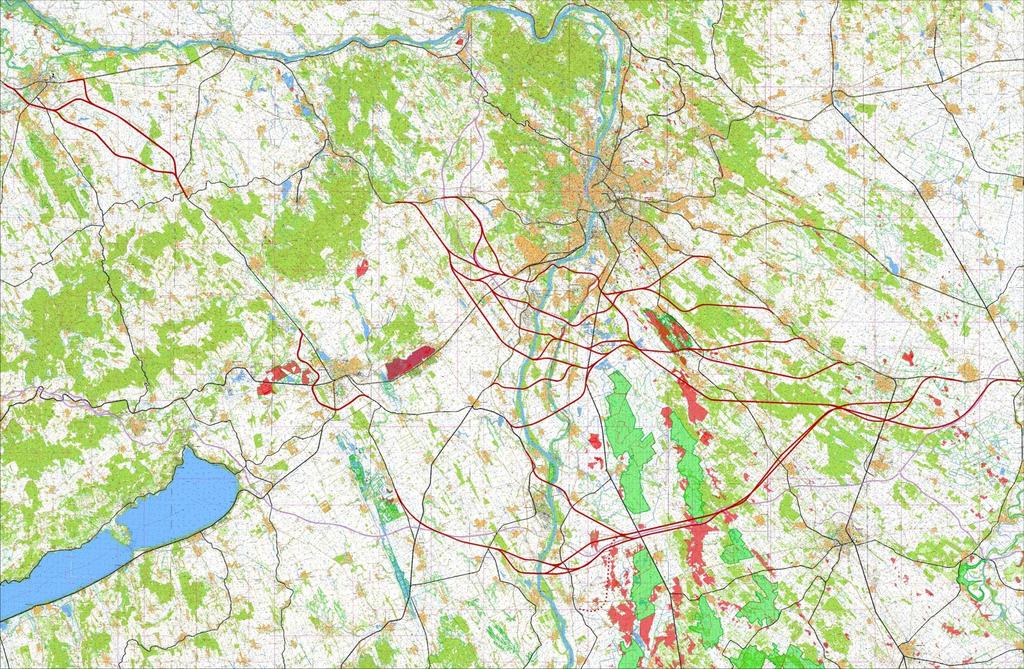 Nyomvonal sávok és változatok domborzati adottságok Duna