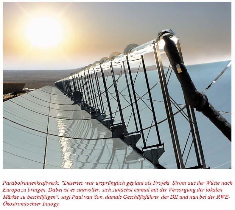 ábra egy más típusú naperőmű parabolikus energiagyűjtő csatornáját mutatja