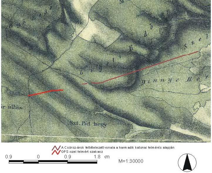 10: The Csörsz-ditch on First Military survey 11.