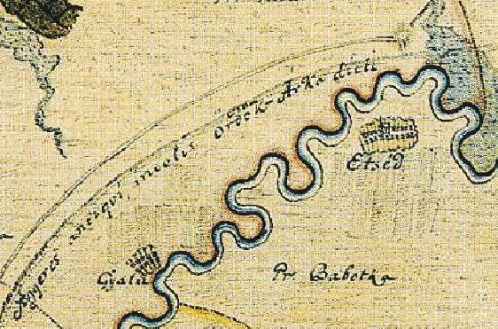 Acta Agr. Kapos. Vol 12 No 2 5. ábra Mikovinyi Sámuel térképe 1731. II. Figure 5: Map of Sámuel Mikovinyi 1731. II. Luigi Ferdinando Marsigli 1741-es római maradványokat bemutató térképén (6.