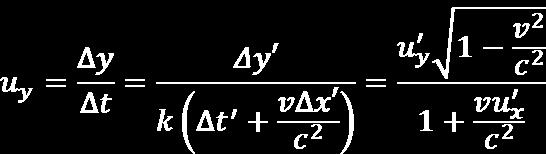 23 Sebesség-transzformáció (3) Mozogjon egy tömegpont u y sebességgel a K rendszerben.