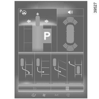 AUTOMATA PARKOLÁS (1/4) 2 3 1 Ez a funkció a parkolási manőverek során nyújt segítséget. Vegye le a kezét a kormánykerékről; Ön csak a pedálokat és a sebességváltókart irányítja.