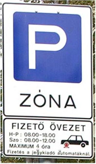 Várakozási övezet (zóna) 2001. május 1-én hatályba lépett a Várakozási övezet jelzőtábla, ezzel egyértelművé vált a tábla tartalmi jelentése: fizető övezet.