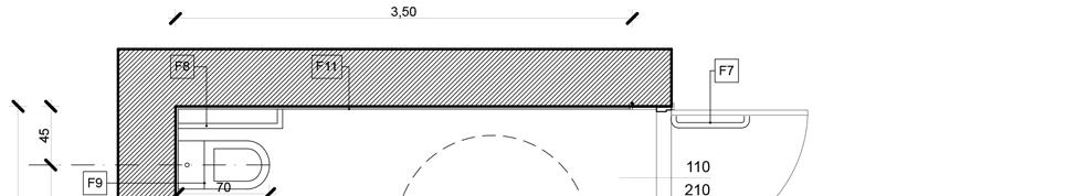 70 cm, a fal felöli oldalára fix derékszögű 5 cm átmérőjű rozsdamentes, fém kapaszkodó kerül a tervek szerint, melynek a vízszintes szára 75 cm magasságban lesz.