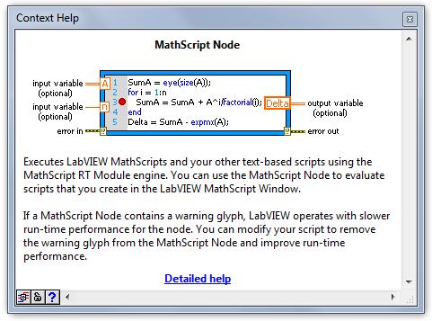 C.22. ábra A MathScript segítségnyújtó (help) ablaka A Részletezett segítség (Detailed