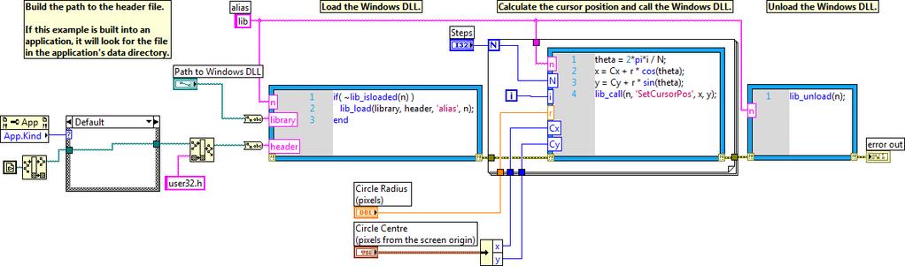 Mintapélda: Windows DLL függvényeinek hívása MathScript-ben: