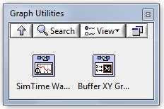 B1.1.3 Jelmegjelenítési elemek (Graph Utilities) A Jelmegjelenítési elemek (Graph Utilities) palettán olyan elemek találhatók, amelyekkel lehetőségünk van a szimuláció futása közben kirajzolni a