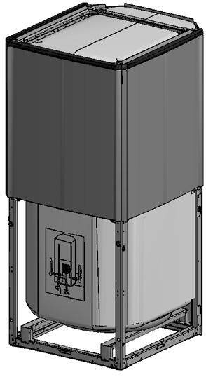 használati melegvíz-tartály üzembe helyezése és beüzemelése melegvíztartály felszerelése a beltéri egység tetejére Csomagolja ki a