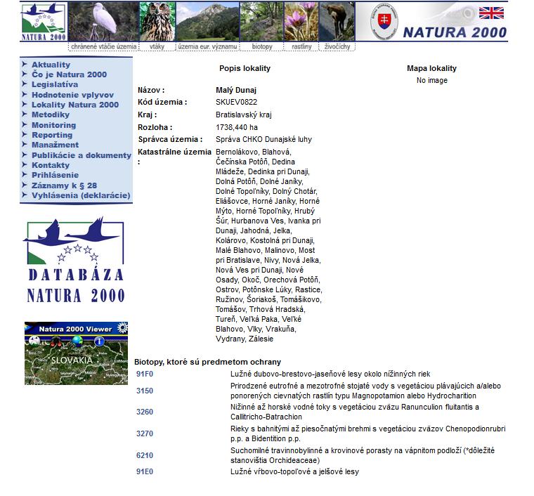 Príloha 1 Návrh pre zaradenie lokality SKUEV0822 Malý Dunaj do národného zoznamu území