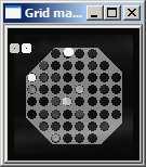 The template matching results constitute a parameter space, of where the grid is most likely