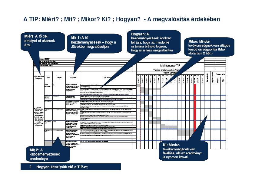 Tactical Implementation Plan: TIP A TIP-ek és a hullámok Tactical Implementation Plan Összefoglalva Érettség felmérése 13 alapvető témakör szerint A legnagyobb elmaradásokra