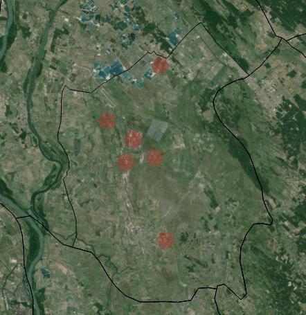 A Csepeli-sík kistáj területén lévő 6 rozetta és 42