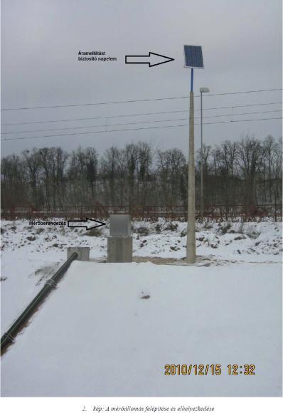 Kolontári vízminőségi monitoring állomás A mérőállomás 2010. december 15-én a déli óráktól üzemel.