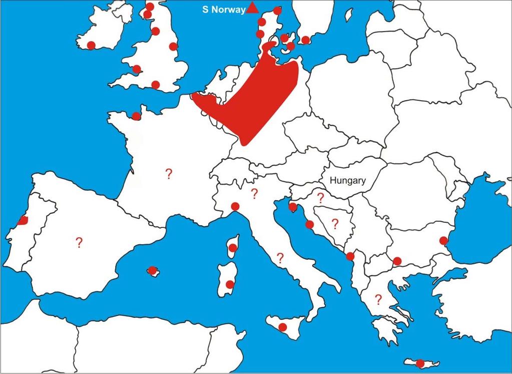 microlepidoptera.hu 2. (2010.12.20.) 3 2. ábra. Az Agriphila latistria földrajzi elterjedése Európában (eredeti) Fig. 2. Distribution of Agriphila latistria in Europe (original) kia, Lengyelország.